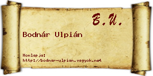 Bodnár Ulpián névjegykártya